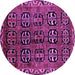 Round Machine Washable Persian Purple Traditional Area Rugs, wshtr223pur