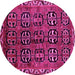 Round Machine Washable Persian Pink Traditional Rug, wshtr223pnk