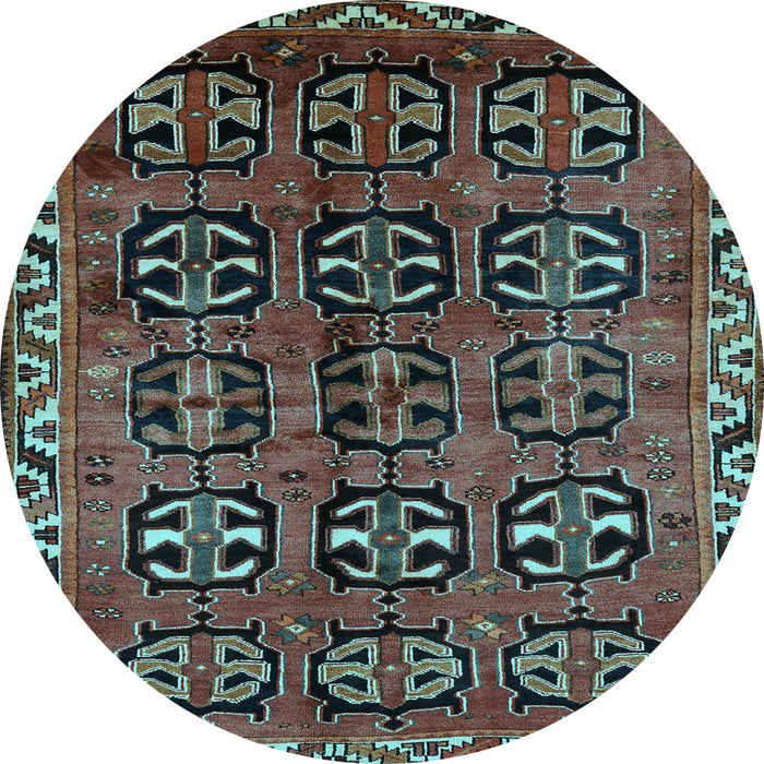 Round Machine Washable Persian Light Blue Traditional Rug, wshtr223lblu