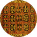 Round Machine Washable Persian Yellow Traditional Rug, wshtr223yw