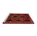 Sideview of Machine Washable Traditional Tomato Red Rug, wshtr224