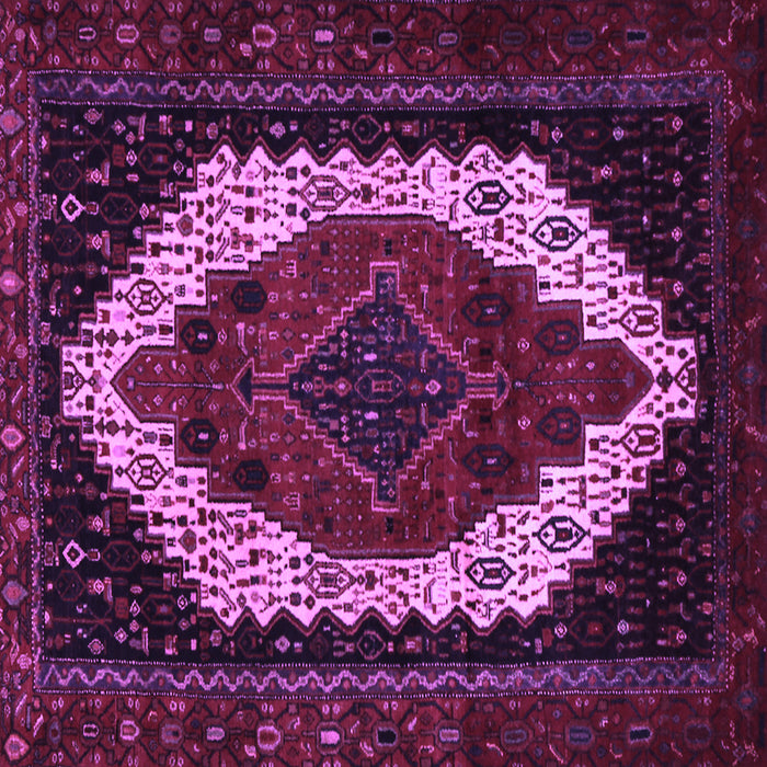 Square Machine Washable Persian Purple Traditional Area Rugs, wshtr2240pur