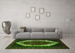 Machine Washable Persian Green Traditional Area Rugs in a Living Room,, wshtr2240grn