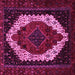 Square Machine Washable Persian Pink Traditional Rug, wshtr2240pnk