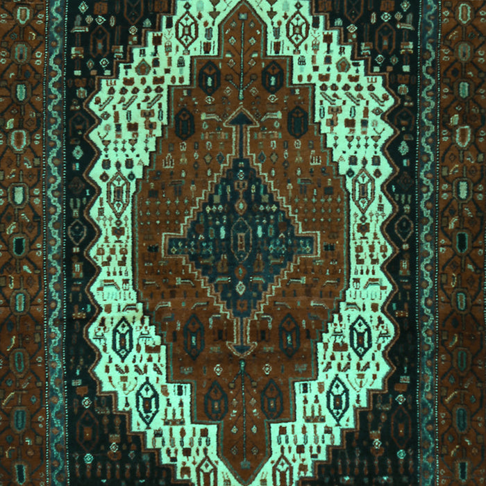 Machine Washable Persian Turquoise Traditional Area Rugs, wshtr2240turq