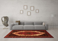 Machine Washable Persian Orange Traditional Rug, wshtr2240org