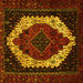 Square Persian Yellow Traditional Rug, tr2240yw