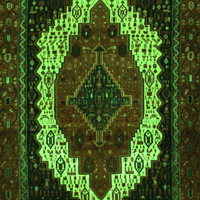 Serging Thickness of Machine Washable Persian Green Traditional Area Rugs, wshtr2240grn