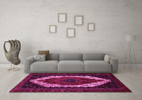 Machine Washable Persian Pink Traditional Rug, wshtr2240pnk