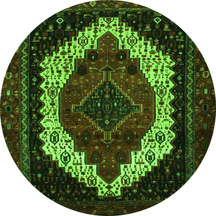 Square Persian Green Traditional Rug, tr2240grn