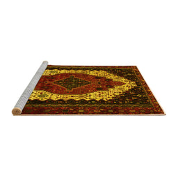 Sideview of Machine Washable Persian Yellow Traditional Rug, wshtr2240yw