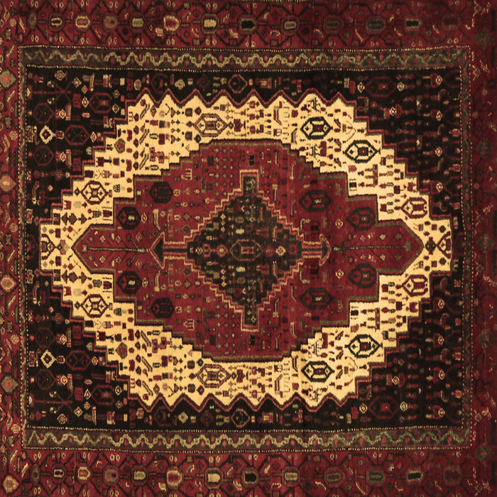Square Machine Washable Persian Brown Traditional Rug, wshtr2240brn