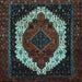 Square Persian Light Blue Traditional Rug, tr2240lblu