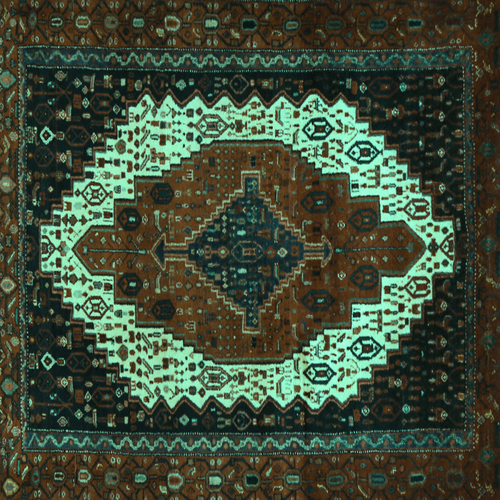 Square Persian Turquoise Traditional Rug, tr2240turq