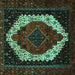 Square Persian Turquoise Traditional Rug, tr2240turq