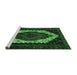 Sideview of Machine Washable Persian Emerald Green Traditional Area Rugs, wshtr2240emgrn