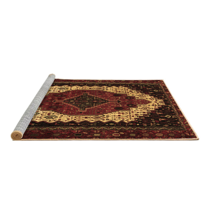 Sideview of Machine Washable Persian Brown Traditional Rug, wshtr2240brn
