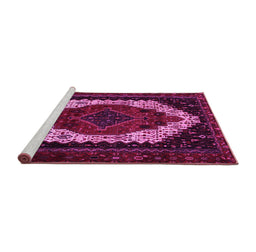 Sideview of Machine Washable Persian Pink Traditional Rug, wshtr2240pnk
