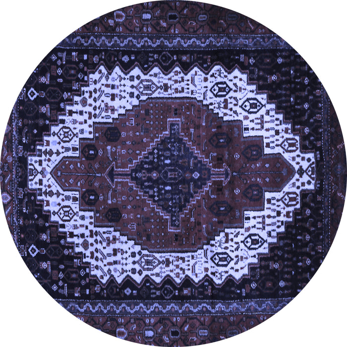 Round Persian Blue Traditional Rug, tr2240blu