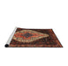 Sideview of Machine Washable Traditional Vermilion Red Rug, wshtr2241