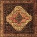 Square Machine Washable Persian Brown Traditional Rug, wshtr2241brn