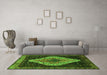 Machine Washable Persian Green Traditional Area Rugs in a Living Room,, wshtr2241grn