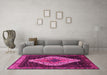 Machine Washable Persian Pink Traditional Rug in a Living Room, wshtr2241pnk