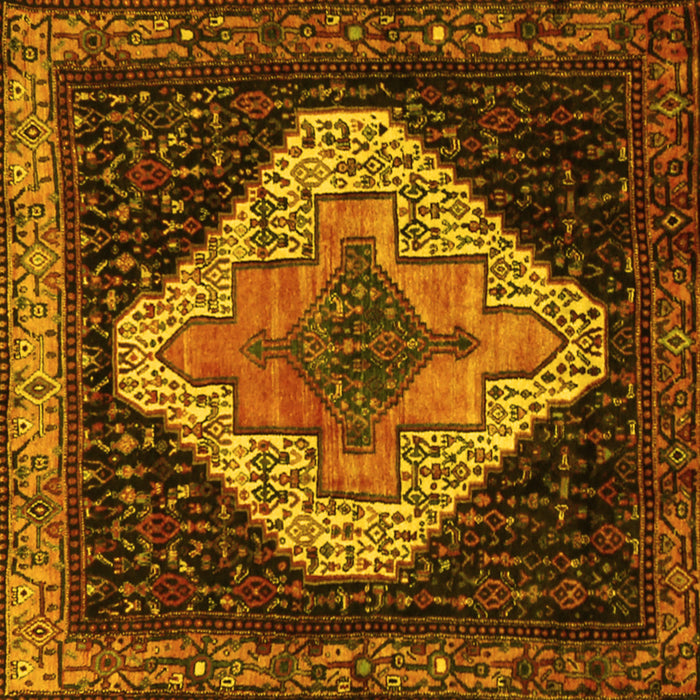 Square Persian Yellow Traditional Rug, tr2241yw