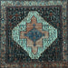 Square Persian Light Blue Traditional Rug, tr2241lblu