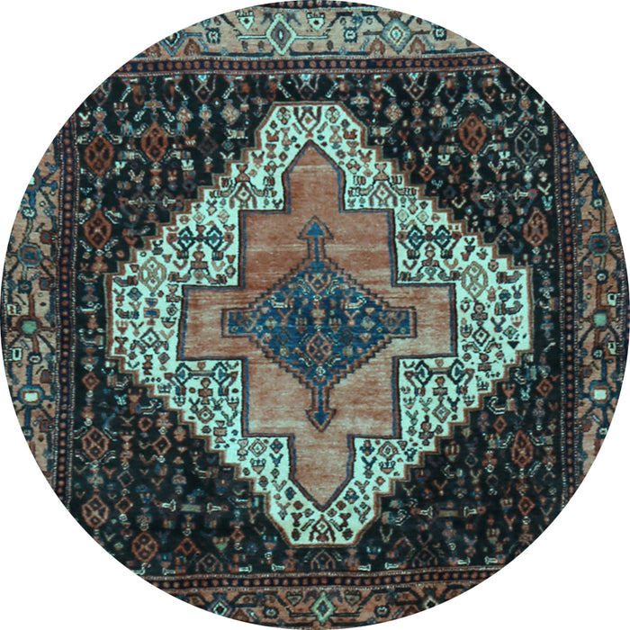Round Persian Light Blue Traditional Rug, tr2241lblu