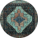 Round Persian Light Blue Traditional Rug, tr2241lblu