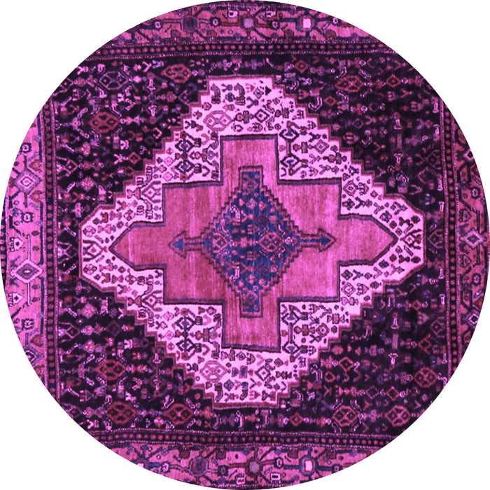 Round Persian Purple Traditional Rug, tr2241pur
