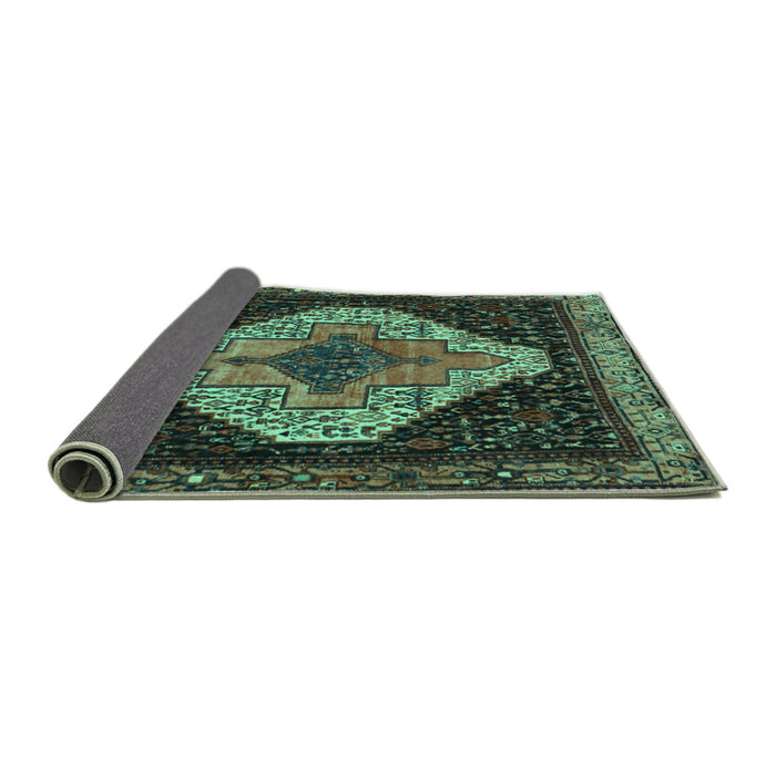Sideview of Persian Turquoise Traditional Rug, tr2241turq