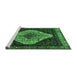 Sideview of Machine Washable Persian Emerald Green Traditional Area Rugs, wshtr2241emgrn