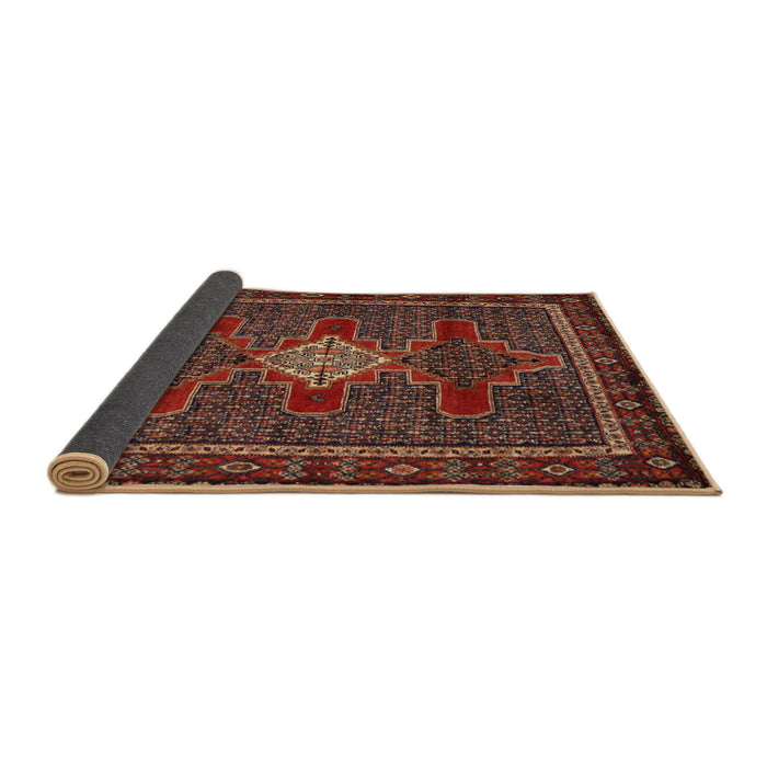 Sideview of Traditional Saffron Red Persian Rug, tr2242