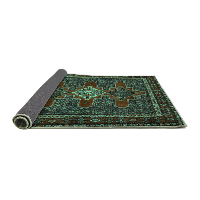 Sideview of Persian Turquoise Traditional Rug, tr2242turq