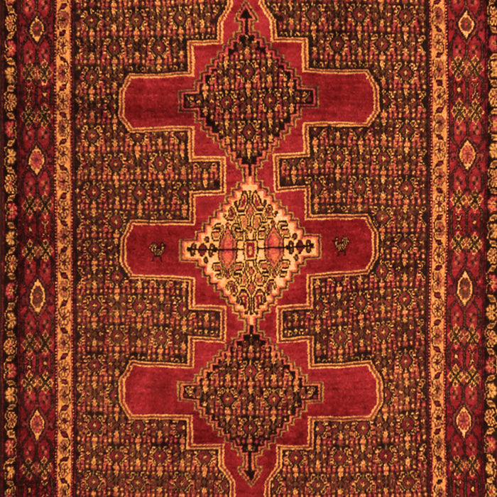 Serging Thickness of Machine Washable Persian Orange Traditional Area Rugs, wshtr2242org