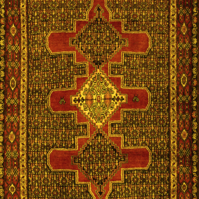 Machine Washable Persian Yellow Traditional Rug, wshtr2242yw