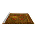 Sideview of Machine Washable Persian Yellow Traditional Rug, wshtr2242yw