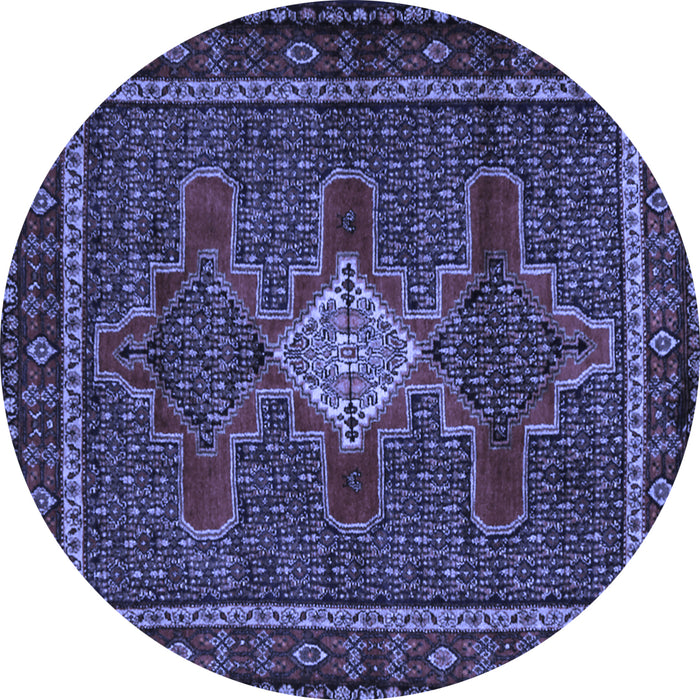 Round Persian Blue Traditional Rug, tr2242blu