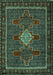 Machine Washable Persian Turquoise Traditional Area Rugs, wshtr2242turq