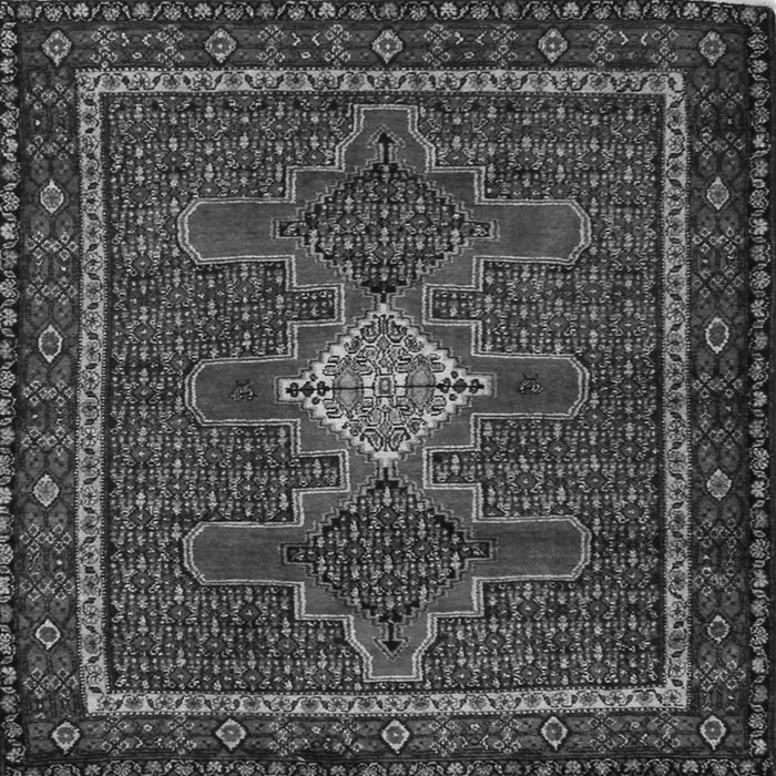 Round Machine Washable Persian Gray Traditional Rug, wshtr2242gry