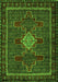 Serging Thickness of Machine Washable Persian Green Traditional Area Rugs, wshtr2242grn