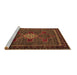 Sideview of Machine Washable Persian Brown Traditional Rug, wshtr2242brn