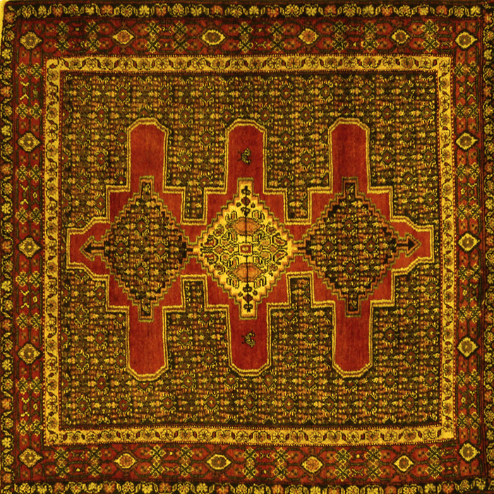 Square Persian Yellow Traditional Rug, tr2242yw