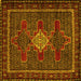 Square Persian Yellow Traditional Rug, tr2242yw