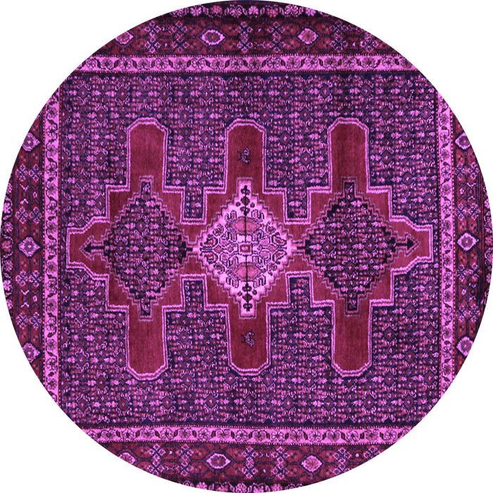 Round Persian Purple Traditional Rug, tr2242pur