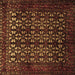 Square Machine Washable Persian Brown Traditional Rug, wshtr2243brn