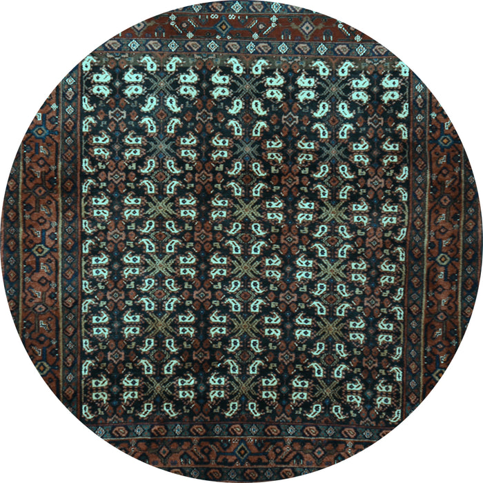 Round Persian Light Blue Traditional Rug, tr2243lblu