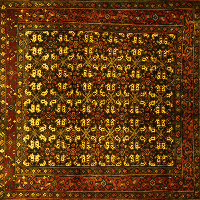 Square Persian Yellow Traditional Rug, tr2243yw